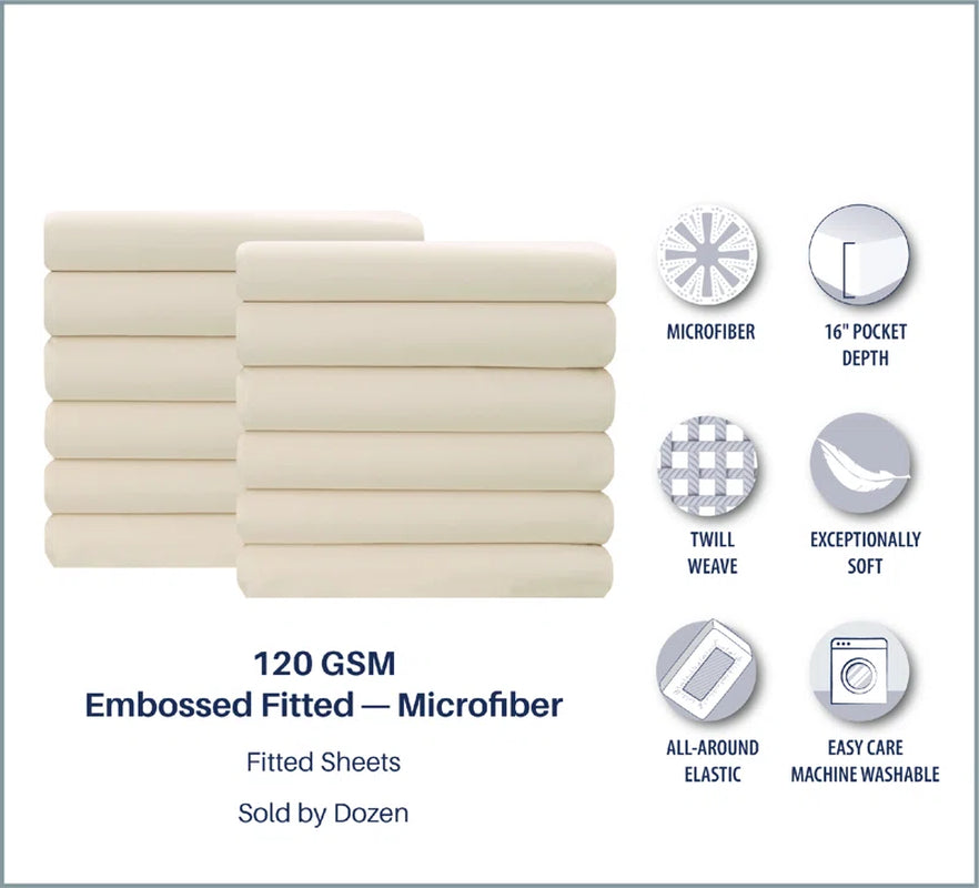 Embossed Stripe Fitted Sheet Case Pack
