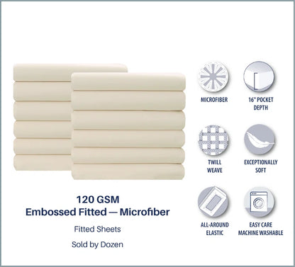 Embossed Stripe Fitted Sheet Case Pack