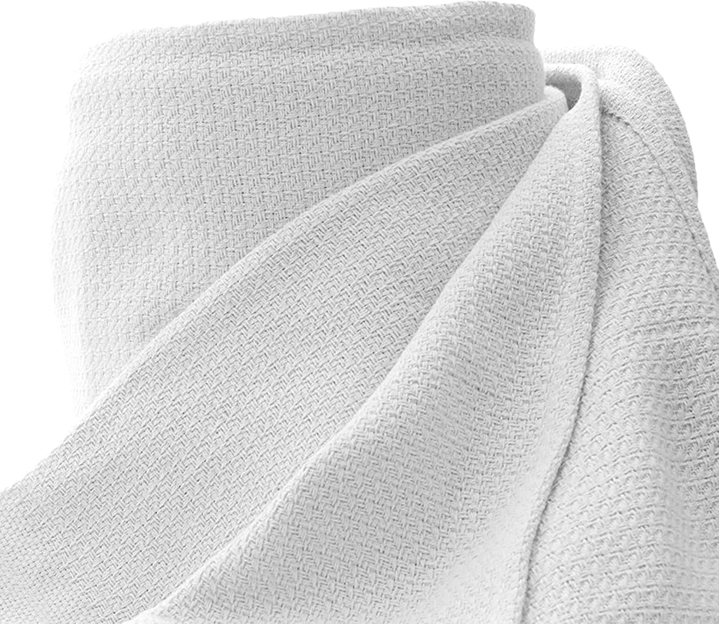 100% Organic Cotton Blanket - GOTS & Fairtrade Certified Organic Cotton Throw Blanket for Bed with Soft Warm & Breathable Single Knit Weave - Great as Bedspread or Coverlet (White, Twin)