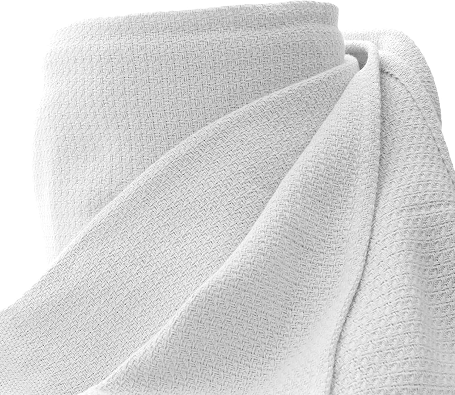 100% Organic Cotton Blanket - GOTS & Fairtrade Certified Organic Cotton Throw Blanket for Bed with Soft Warm & Breathable Single Knit Weave - Great as Bedspread or Coverlet (White, Twin)