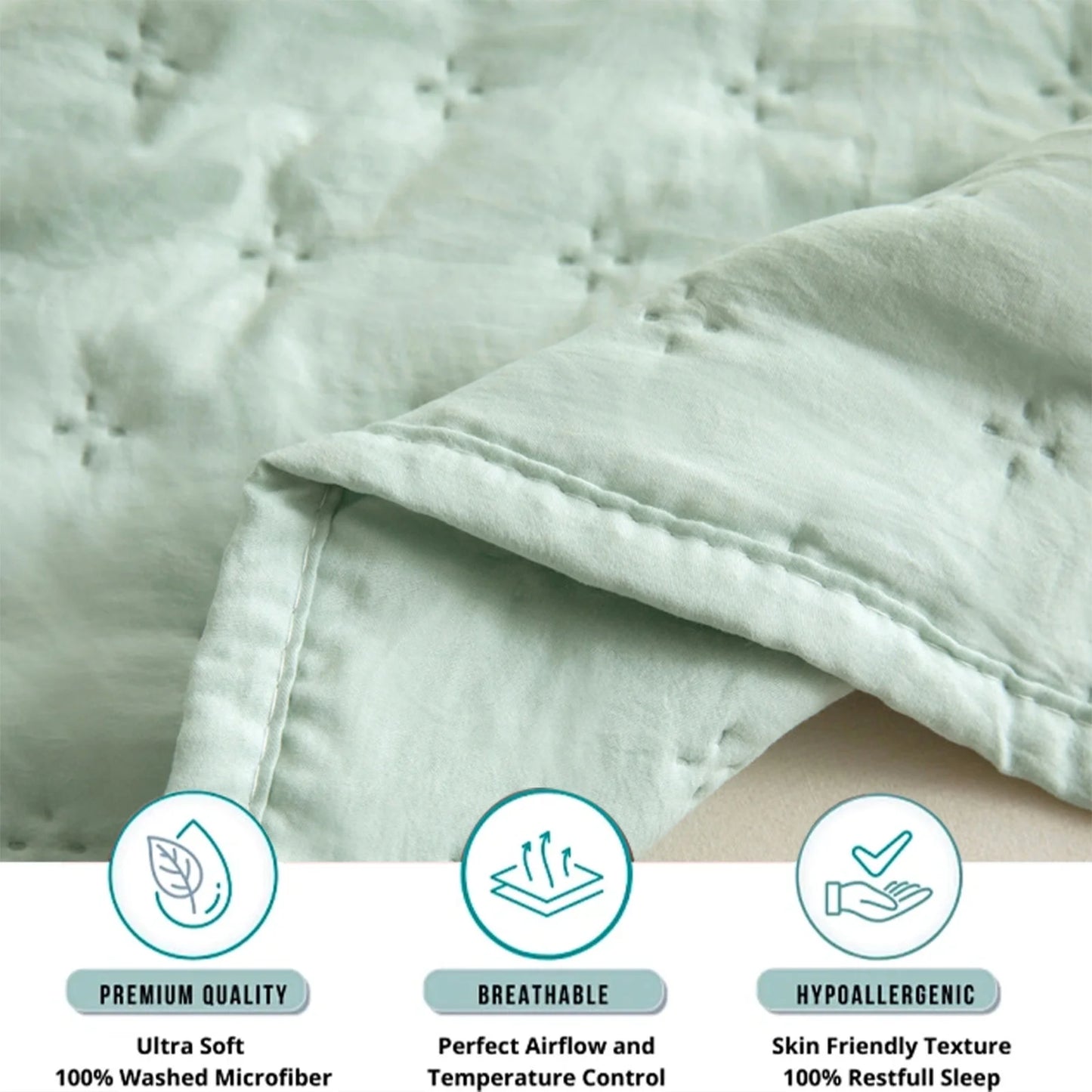 Cooling Blanket, Ice Blanket - Made of Porous Polyester for Superior Humidity Absorption and Breathability - Lightweight, Silky, Home Essentials, (Green, 80X64In)