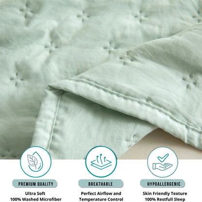 Cooling Blanket, Ice Blanket - Made of Porous Polyester for Superior Humidity Absorption and Breathability - Lightweight, Silky, Home Essentials, (Green, 80X64In)