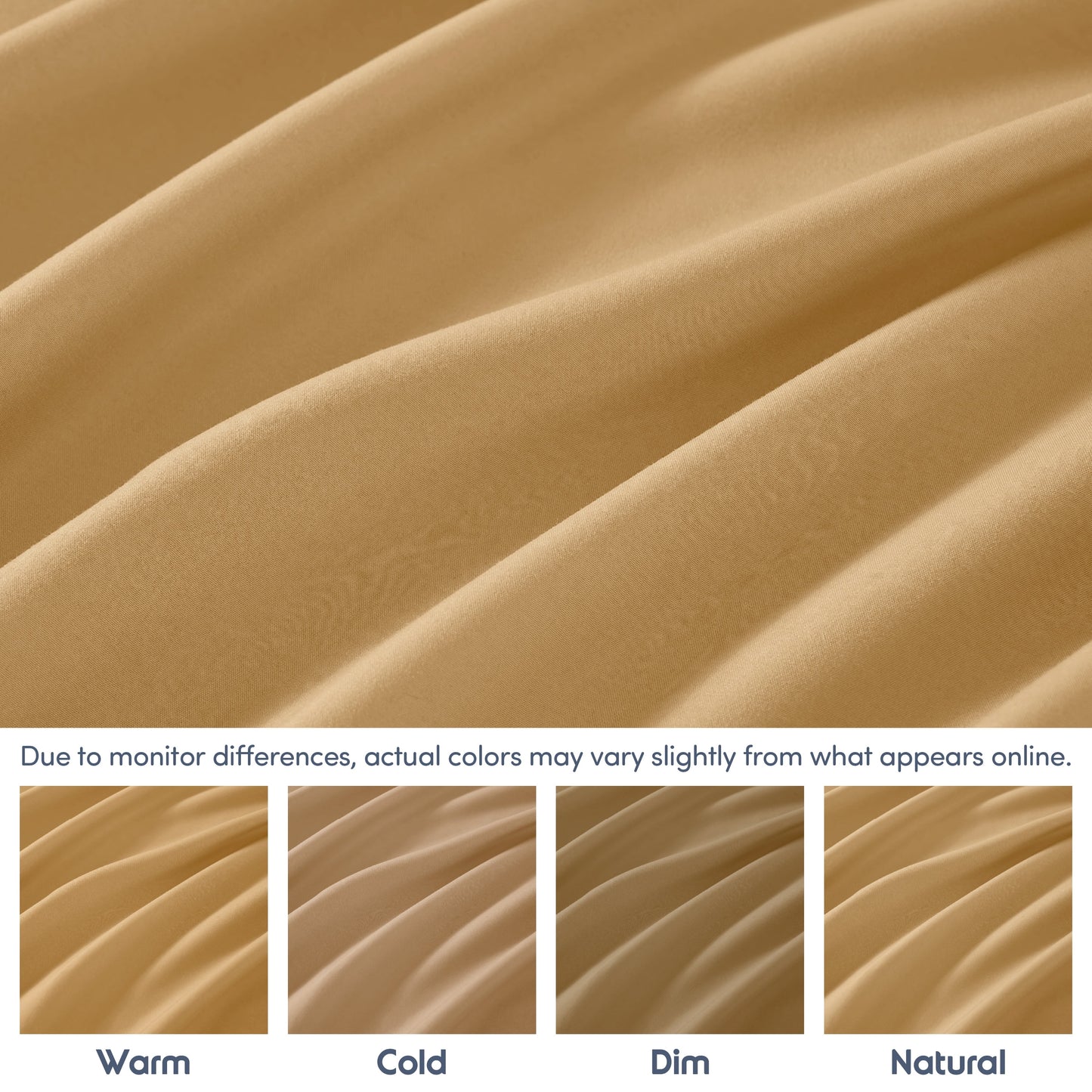 Extra Deep Pocket Twin Fitted Sheet Only, Fits 18" to 24" Mattress, Soft Microfiber Fitted Bed Sheet, Camel Gold