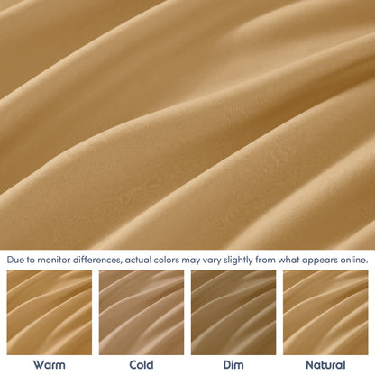 Extra Deep Pocket Twin Fitted Sheet Only, Fits 18" to 24" Mattress, Soft Microfiber Fitted Bed Sheet, Camel Gold