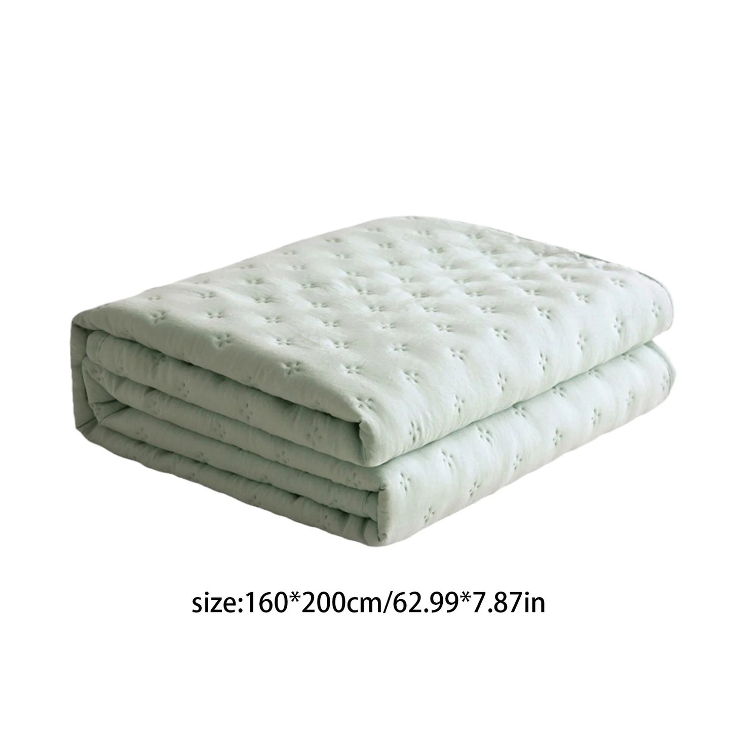 Cooling Blanket, Ice Blanket - Made of Porous Polyester for Superior Humidity Absorption and Breathability - Lightweight, Silky, Home Essentials, (Green, 80X64In)
