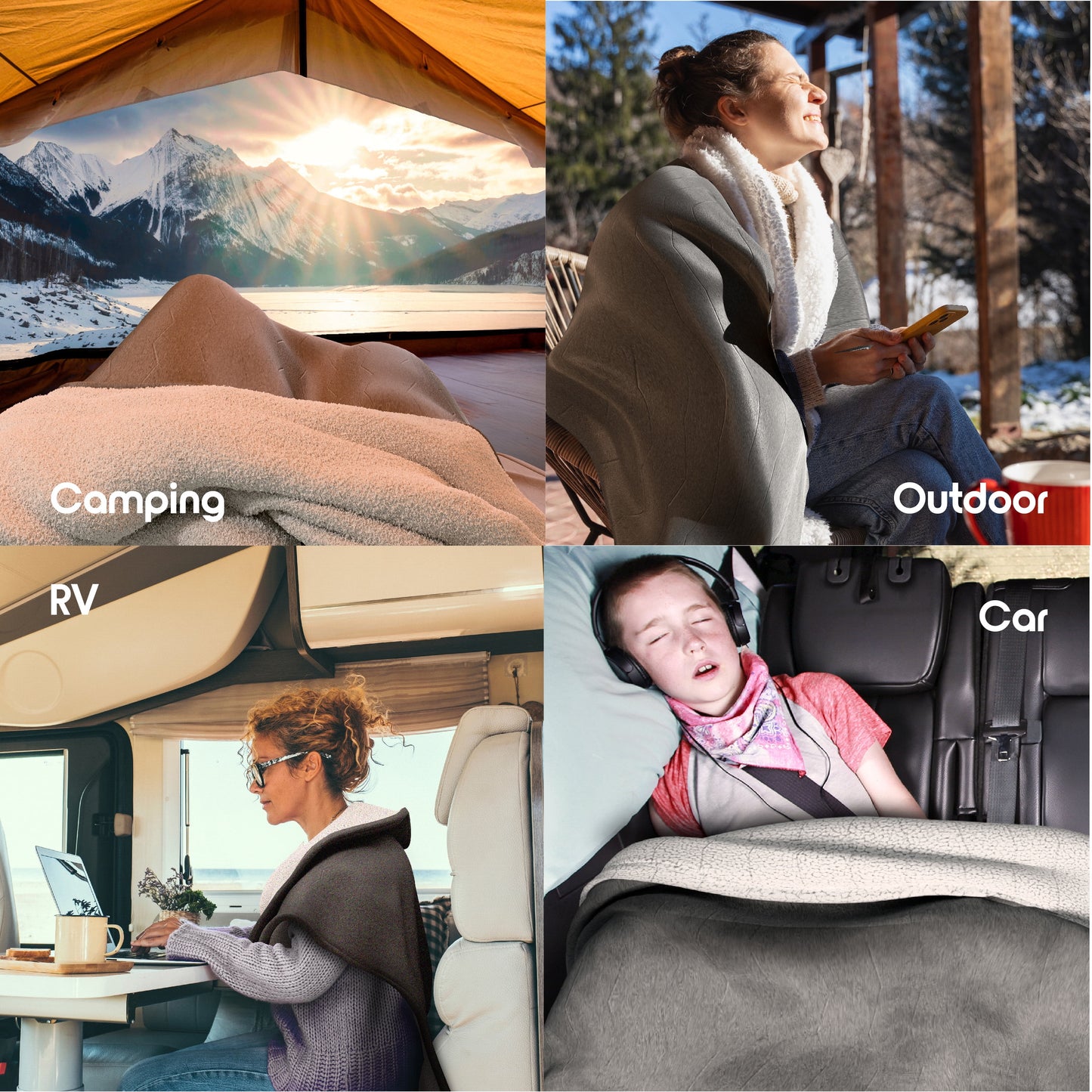 Heated Throw Blanket Super-Soft Sherpa and Flannel Electric Blanket with Adjustable Heat & Time Settings