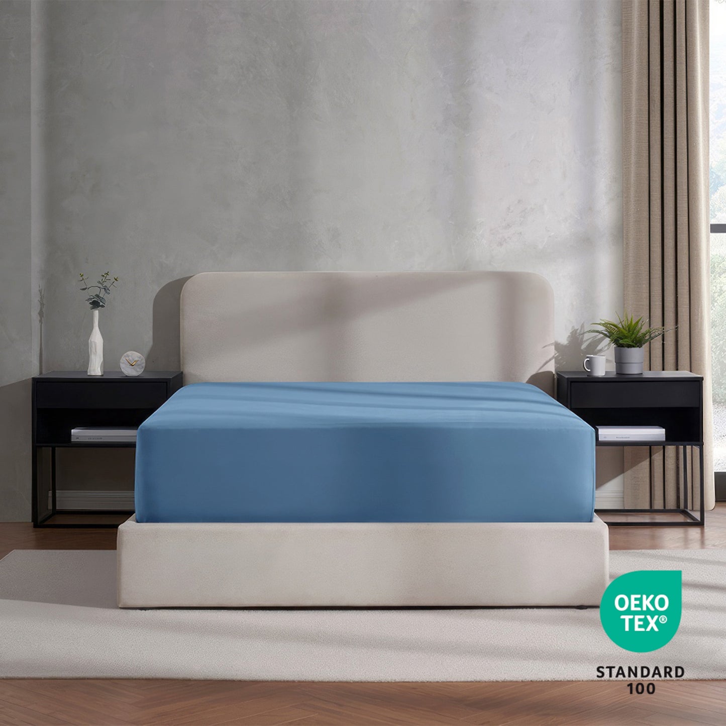 Extra Deep Pocket Twin XL Fitted Sheet Only, Fits 18" to 24" Mattress, Soft Microfiber Fitted Bed Sheet, Blue Heaven