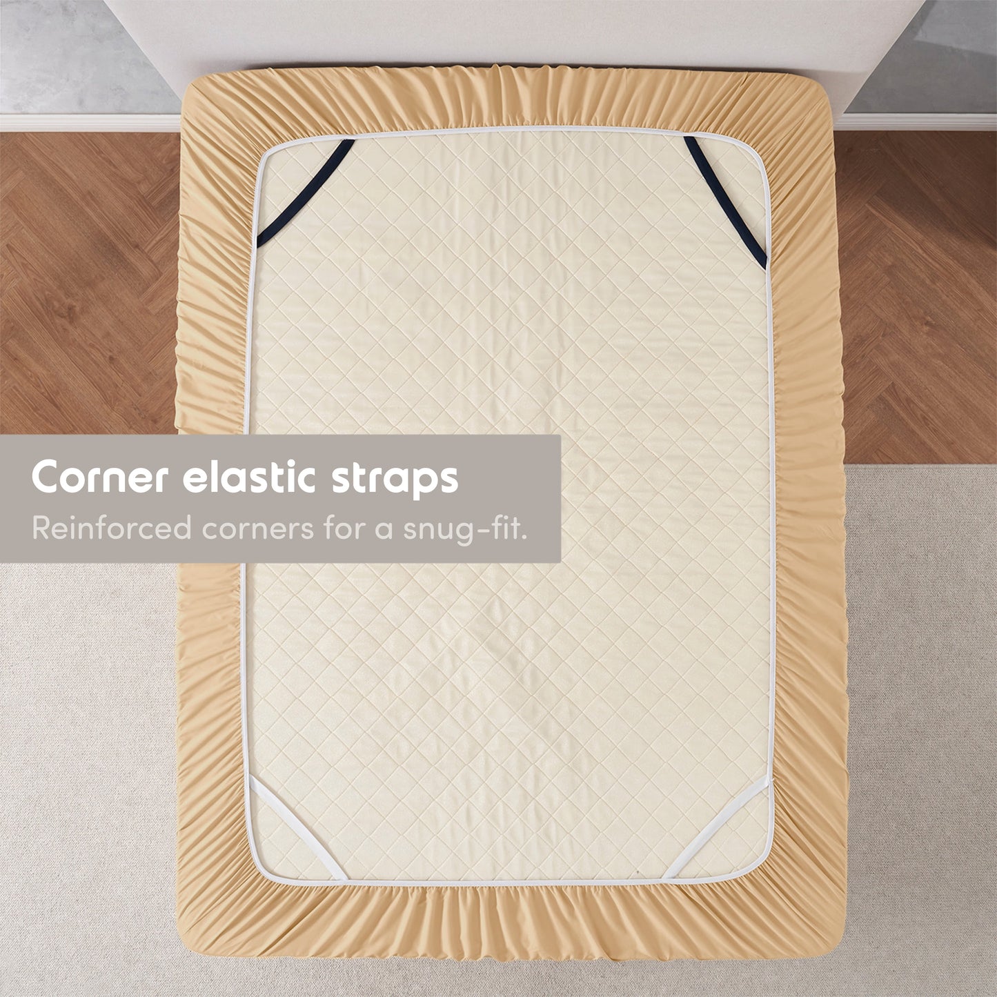Extra Deep Pocket Twin Fitted Sheet Only, Fits 18" to 24" Mattress, Soft Microfiber Fitted Bed Sheet, Camel Gold