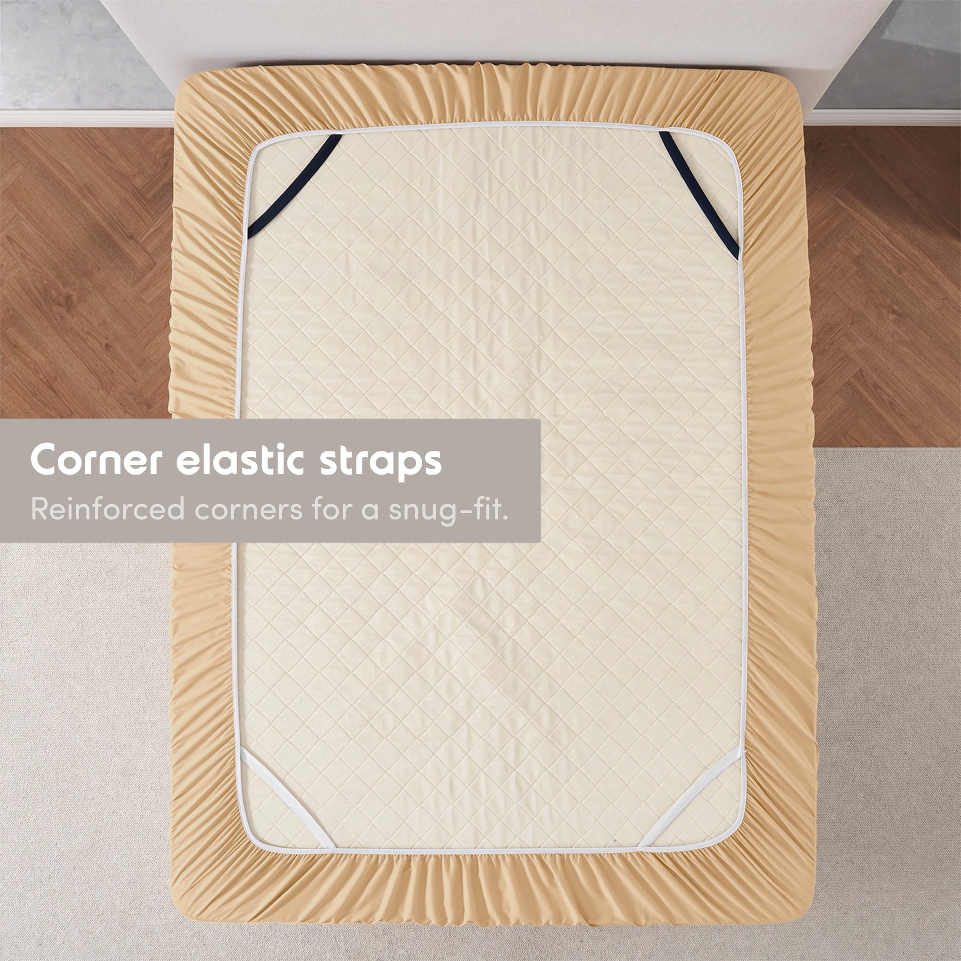 Extra Deep Pocket Twin Fitted Sheet Only, Fits 18" to 24" Mattress, Soft Microfiber Fitted Bed Sheet, Camel Gold