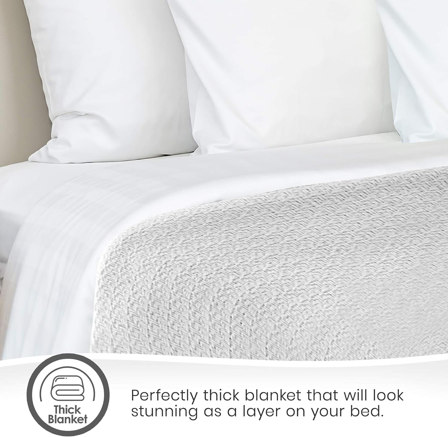 100% Organic Cotton Blanket - GOTS & Fairtrade Certified Organic Cotton Throw Blanket for Bed with Soft Warm & Breathable Single Knit Weave - Great as Bedspread or Coverlet (White, Twin)