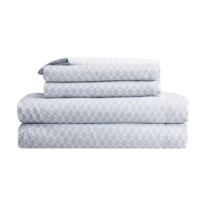 Simply Clean 7 Piece Pleated Bedding Set with Comforter, Bed Pillow Shams and Sheets, Full Set - Grey