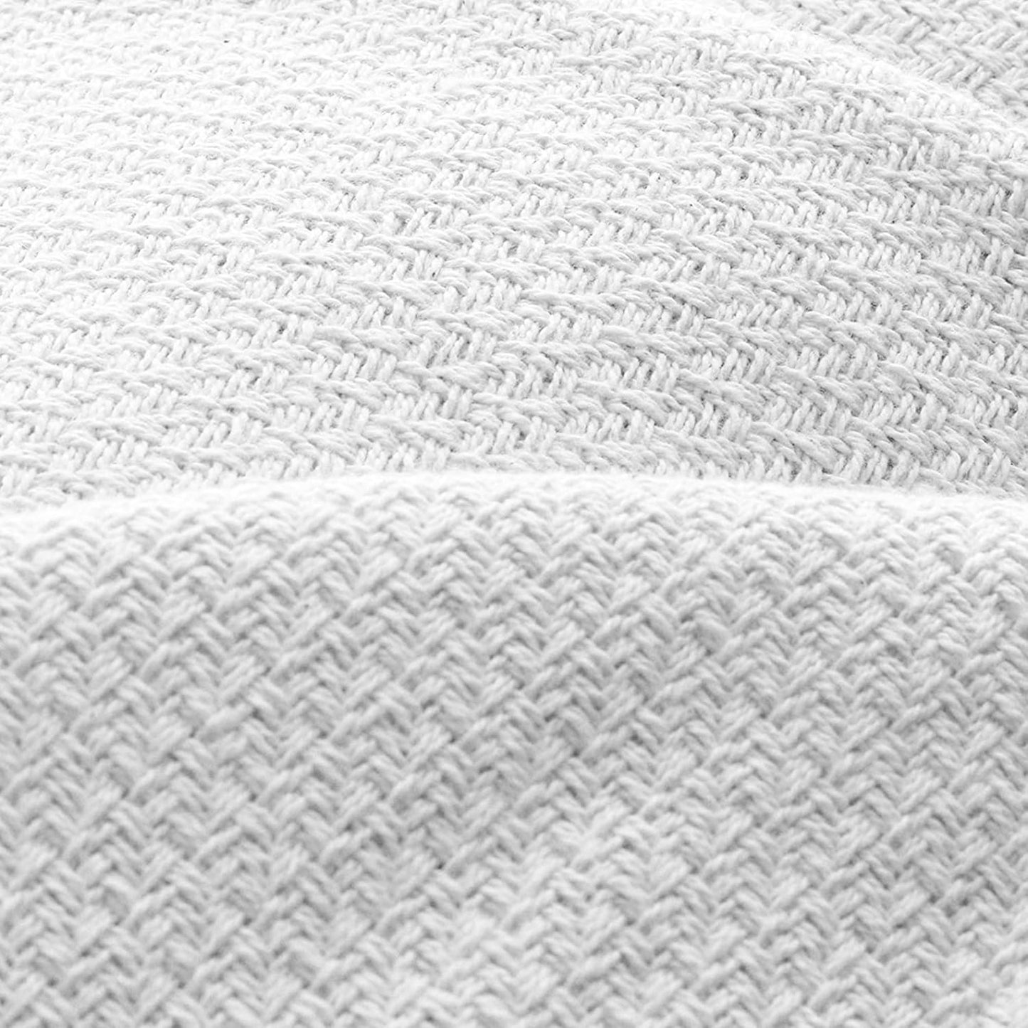 100% Organic Cotton Blanket - GOTS & Fairtrade Certified Organic Cotton Throw Blanket for Bed with Soft Warm & Breathable Single Knit Weave - Great as Bedspread or Coverlet (White, Twin)