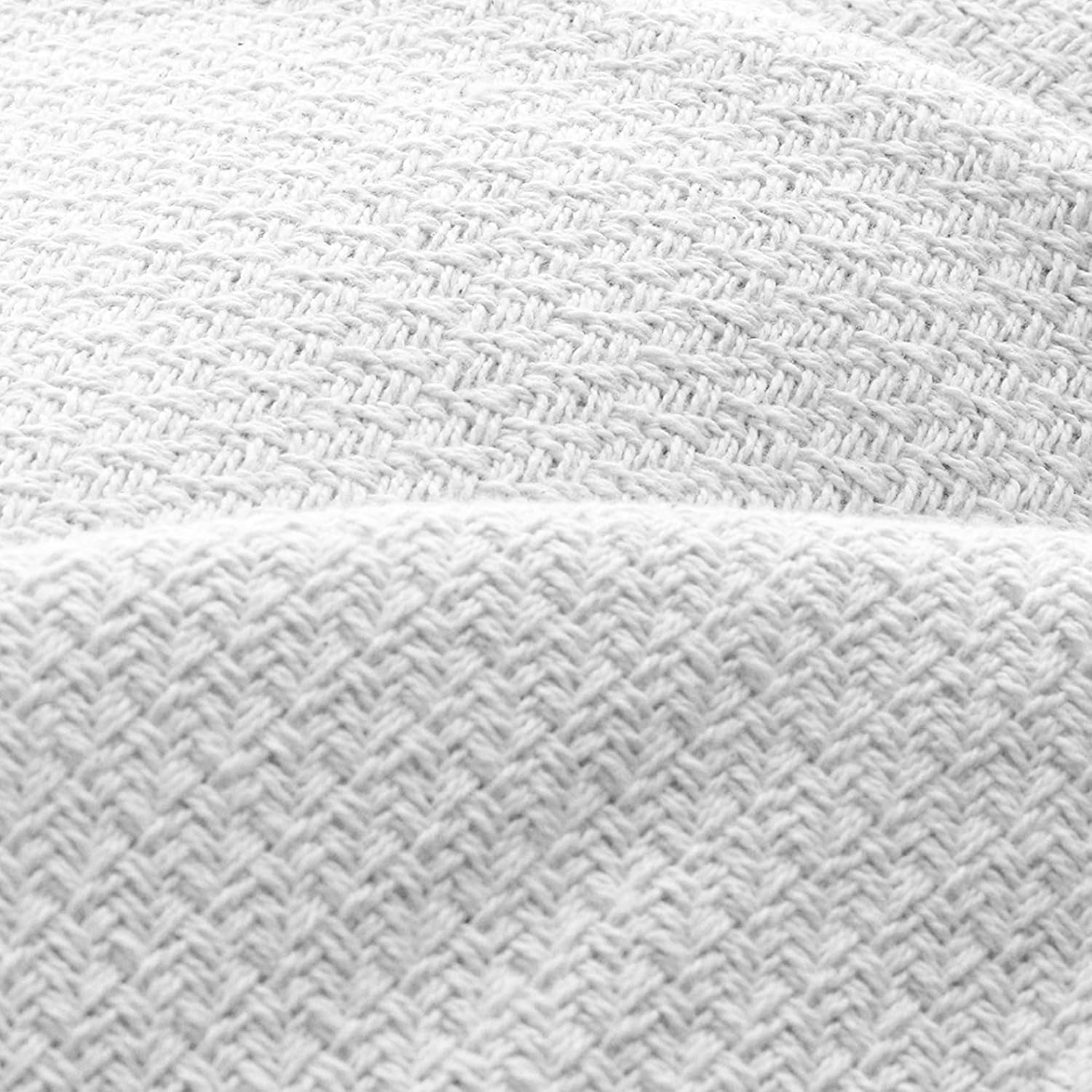 100% Organic Cotton Blanket - GOTS & Fairtrade Certified Organic Cotton Throw Blanket for Bed with Soft Warm & Breathable Single Knit Weave - Great as Bedspread or Coverlet (White, Twin)