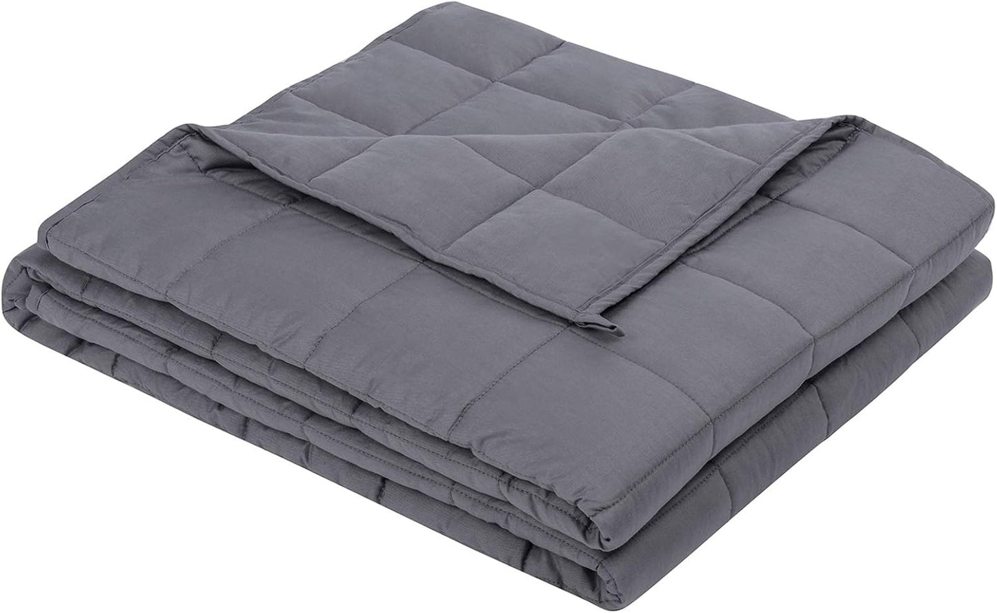 Weighted Blanket for Adults (20 Lbs, 60"X80", Grey) - Cooling Heavy Blanket for Adult between 190-210 Lbs - 100% Natural Cotton Material with Premium Glass Beads, Double Stitched Edge