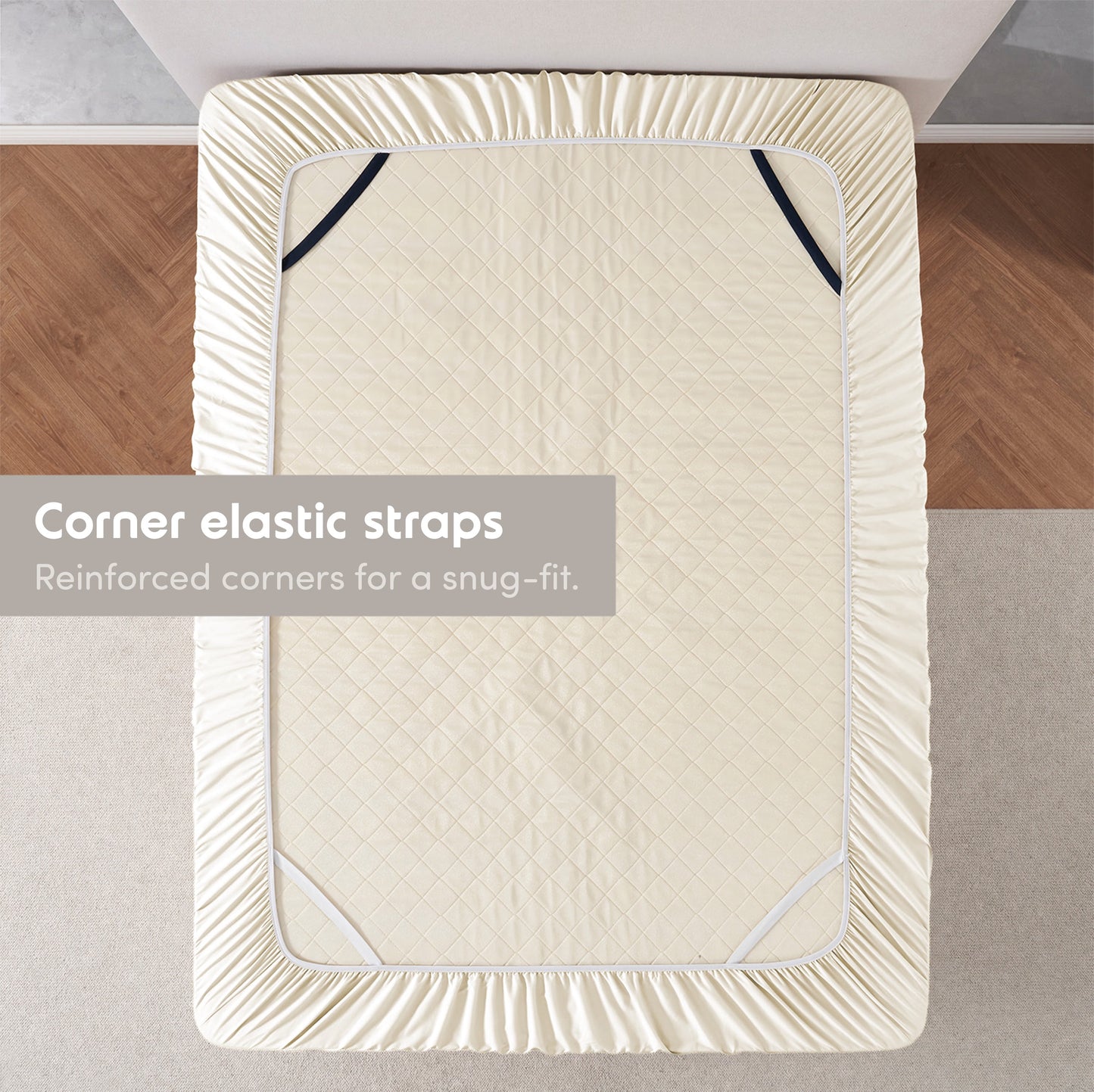 Extra Deep Pocket King Fitted Sheet Only, Fits 18" to 24" Mattress, Soft Microfiber Fitted Bed Sheet, Beige Cream