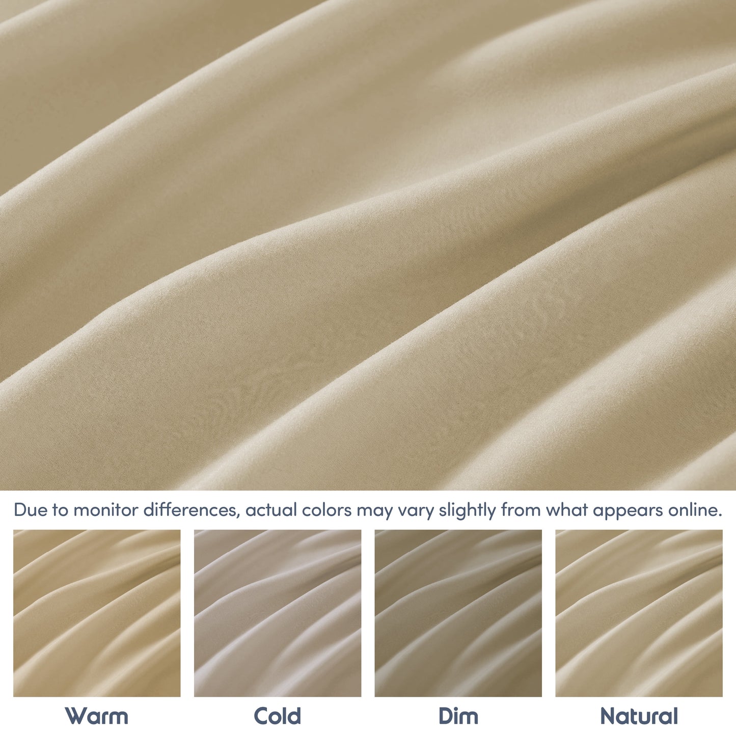 Extra Deep Pocket King Fitted Sheet Only, Fits 18" to 24" Mattress, Soft Microfiber Fitted Bed Sheet, Beige Cream
