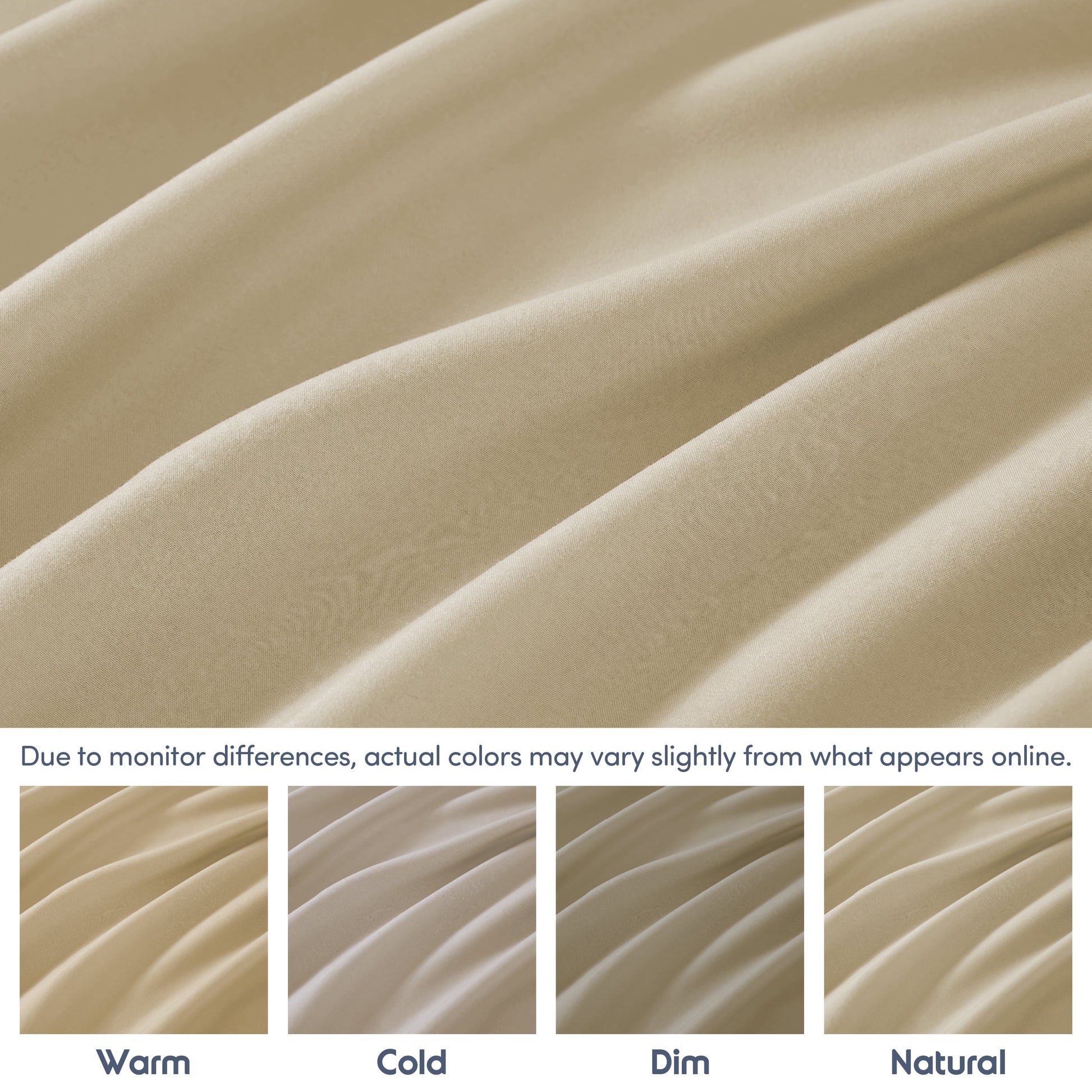 Extra Deep Pocket King Fitted Sheet Only, Fits 18" to 24" Mattress, Soft Microfiber Fitted Bed Sheet, Beige Cream