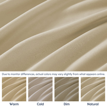 Extra Deep Pocket King Fitted Sheet Only, Fits 18" to 24" Mattress, Soft Microfiber Fitted Bed Sheet, Beige Cream