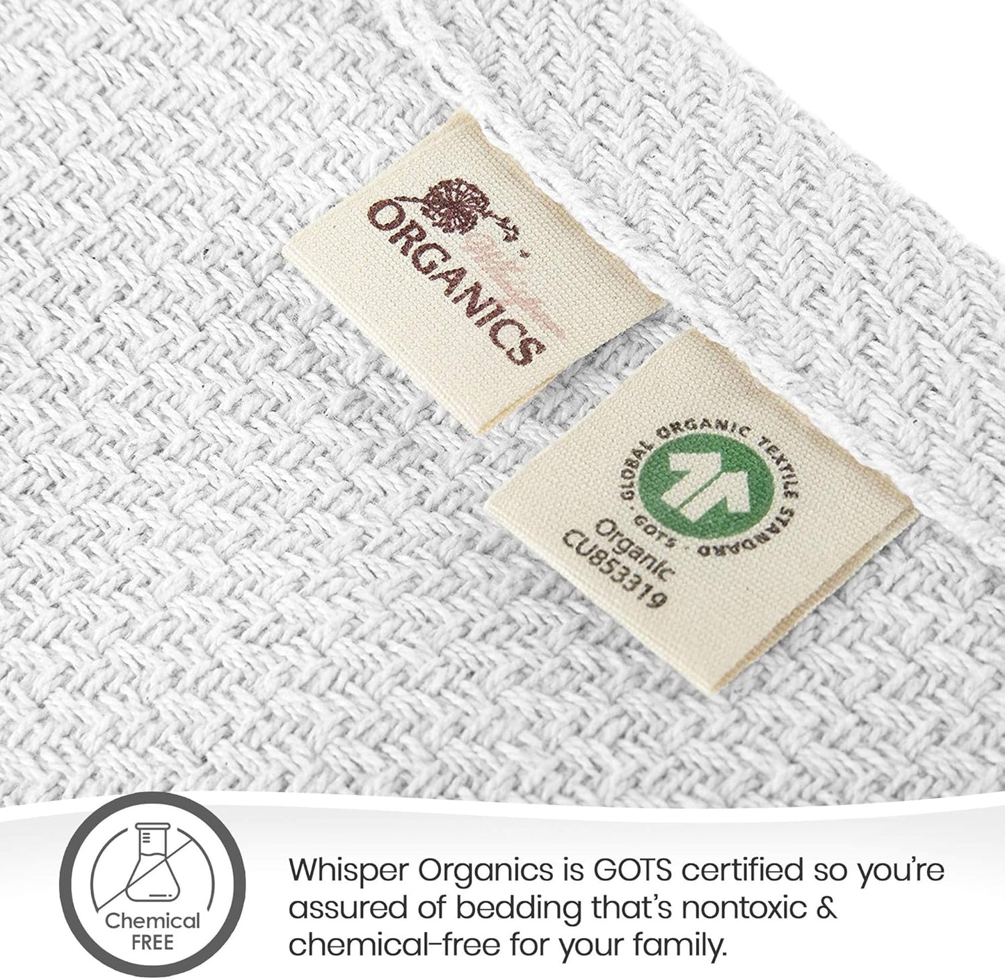 100% Organic Cotton Blanket - GOTS & Fairtrade Certified Organic Cotton Throw Blanket for Bed with Soft Warm & Breathable Single Knit Weave - Great as Bedspread or Coverlet (White, Twin)