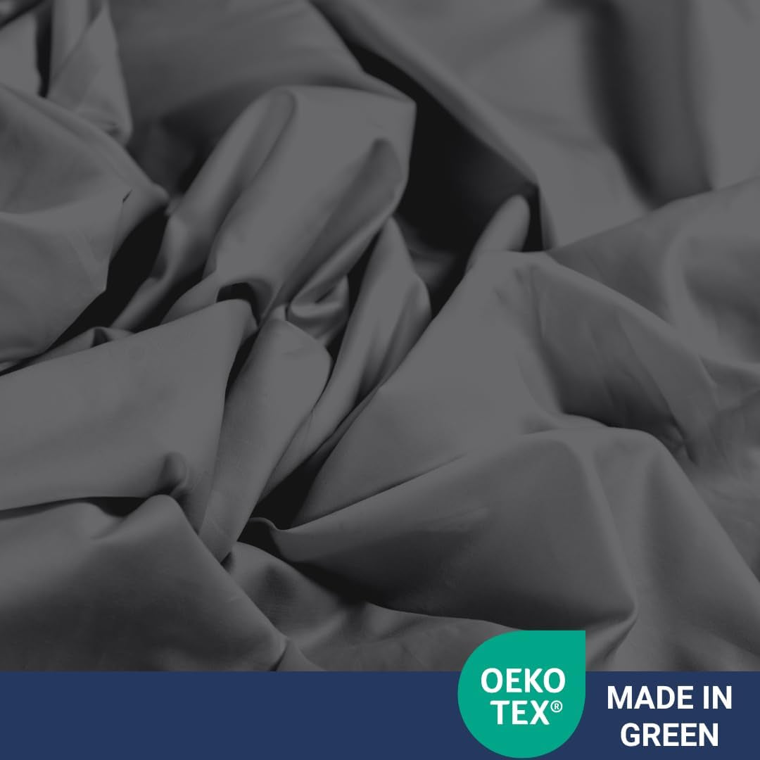 800 TC Ultrafine Cotton Sheet Set - King Size Sateen Sheets | 4 Piece Long Staple Cotton Bedding Set with Elasticized 15.5" Deep Pocket - Soft, Breathable Luxury Sheets - Dark Grey